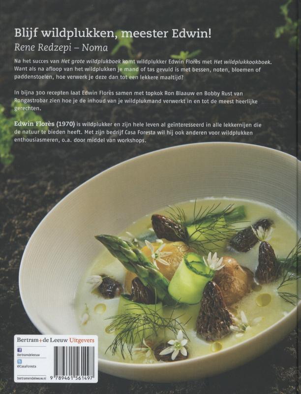 Achterkant van Het wildpluk kookboek