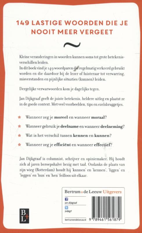 Achterkant van 149 Verwarwoorden