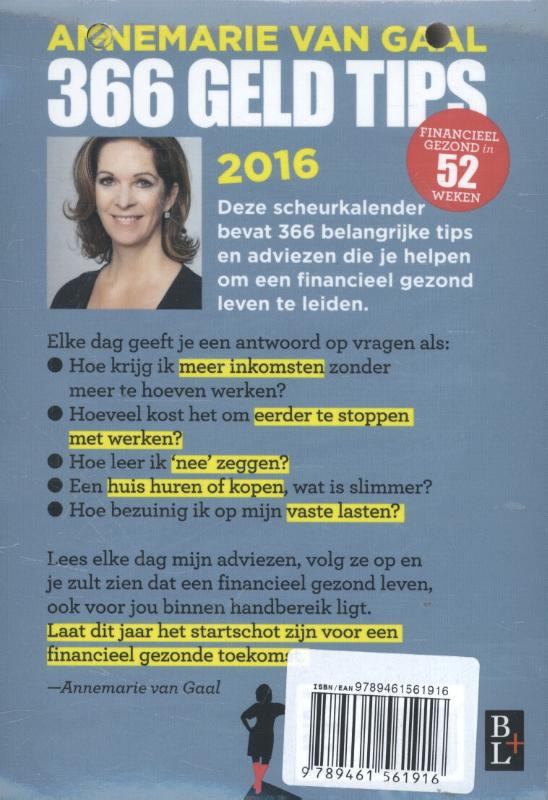 Achterkant van Financiële tips