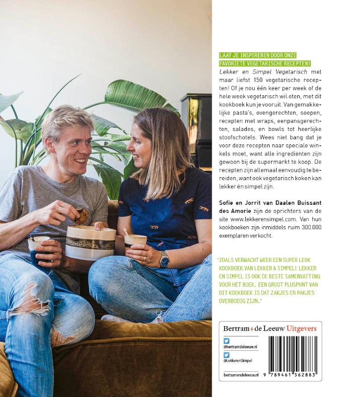 Achterkant van Lekker & simpel Vegetarische recepten