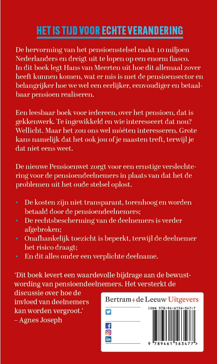 Achterkant van Ons pensioen ons geld