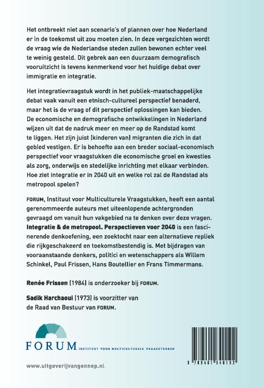 Achterkant van Integratie & de metropool