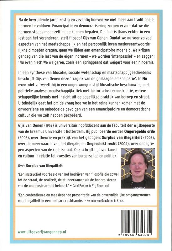 Achterkant van Nu even niet