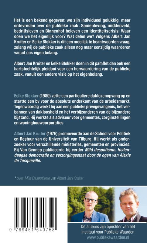 Achterkant van In ons belang