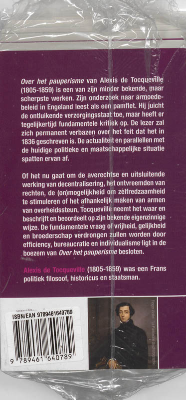 Achterkant van Over het pauperisme