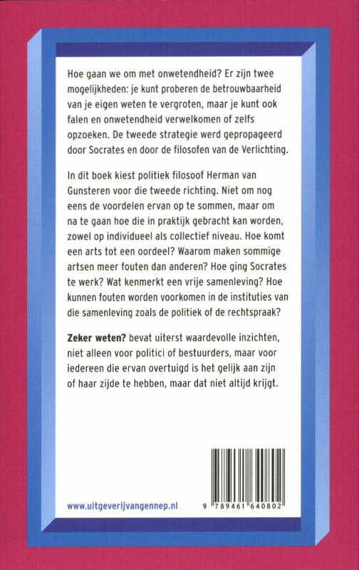 Achterkant van Zeker weten?