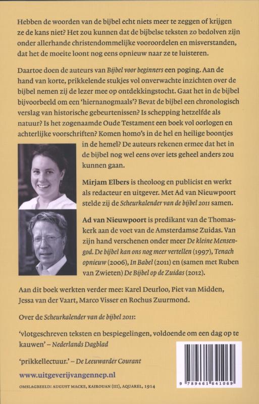 Achterkant van Bijbel voor beginners