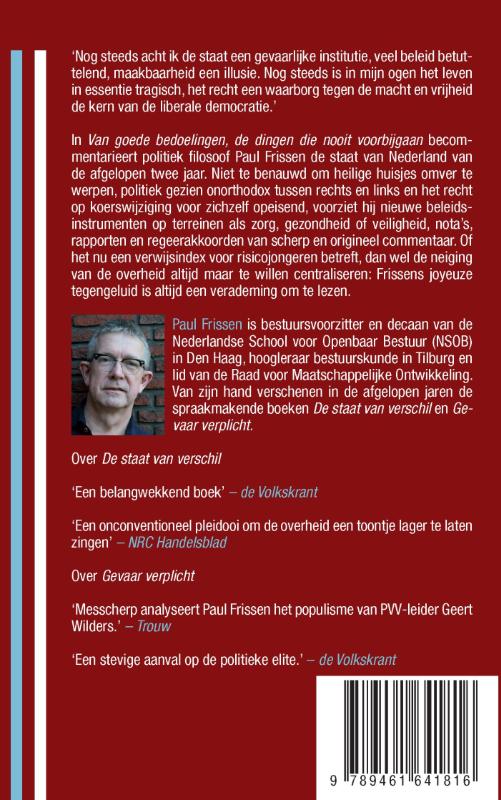 Achterkant van Van goede bedoelingen, de dingen die nooit voorbijgaan