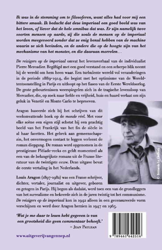 Achterkant van De reizigers op de imperiaal
