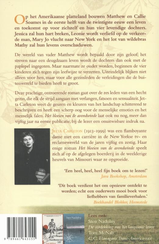 Achterkant van Het bloeien van de avondwinde