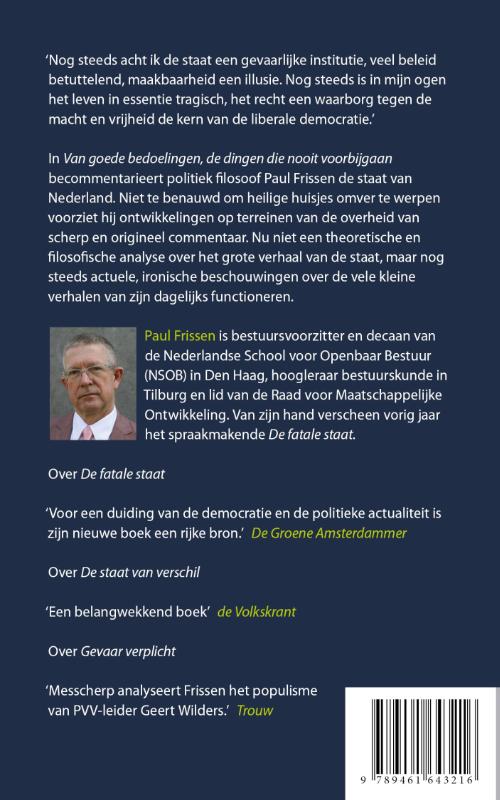 Achterkant van Van goede bedoelingen, de dingen die nooit voorbij gaan