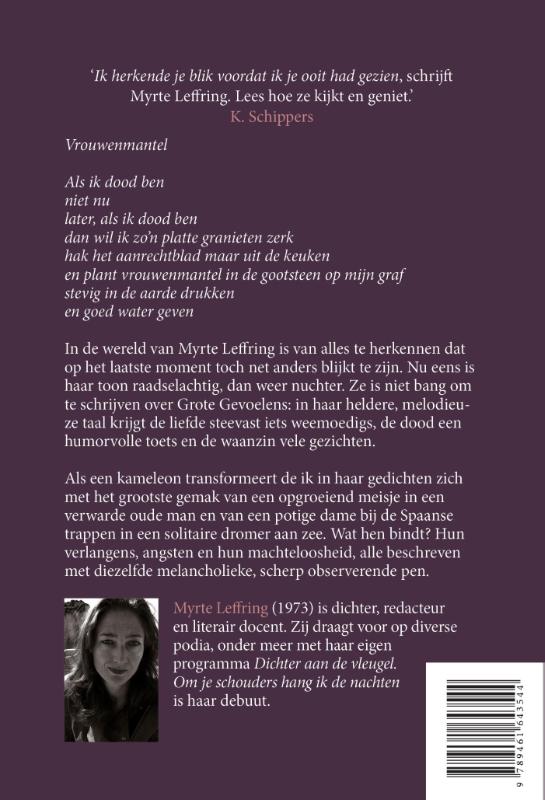 Achterkant van Om je schouders hang ik de nachten