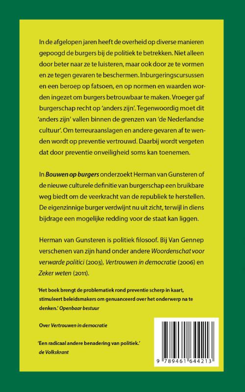 Achterkant van Bouwen op burgers