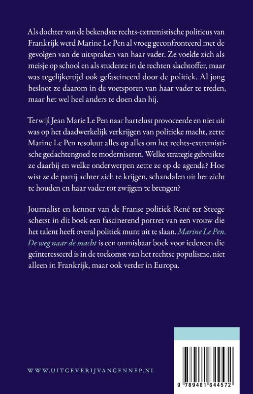 Achterkant van Marine Le Pen