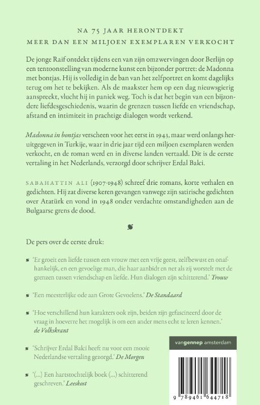 Achterkant van Madonna in bontjas