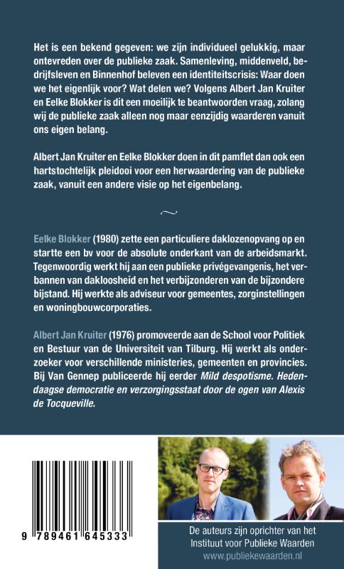 Achterkant van In ons belang