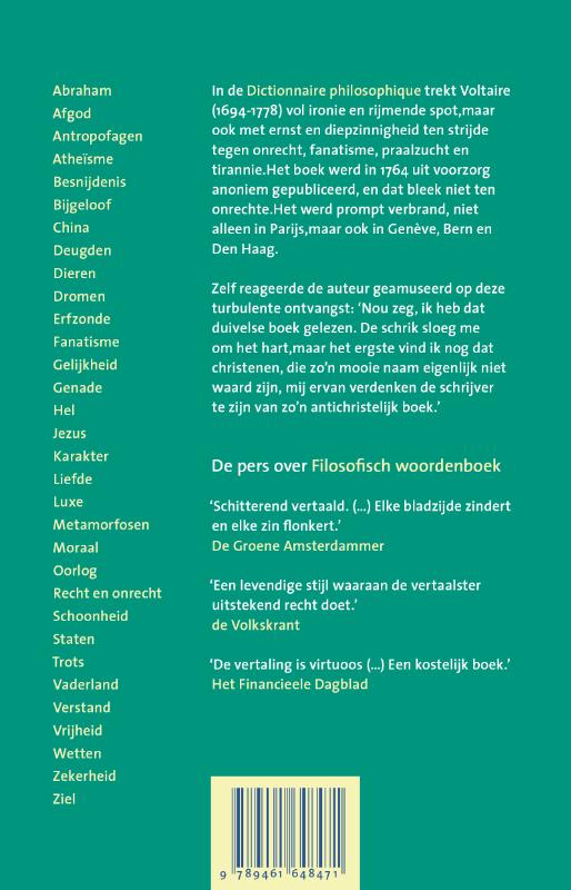Achterkant van Filosofisch woordenboek