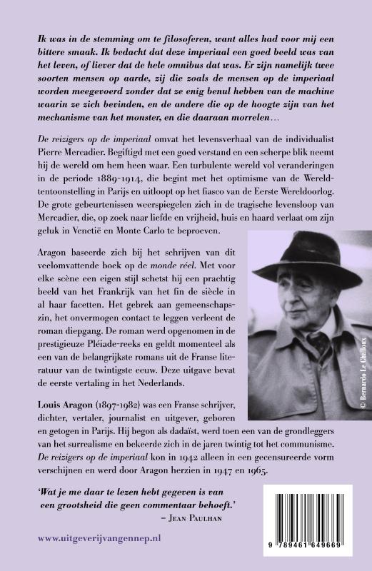 Achterkant van De reizigers op de imperiaal