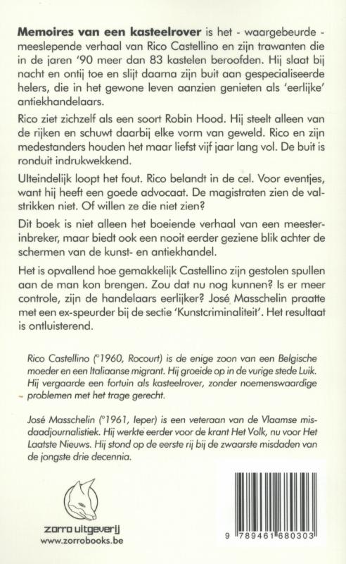 Achterkant van Memoires van een kasteelrover