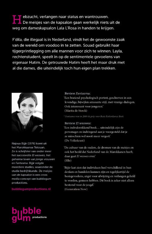 Achterkant van De meisjes van de kapsalon