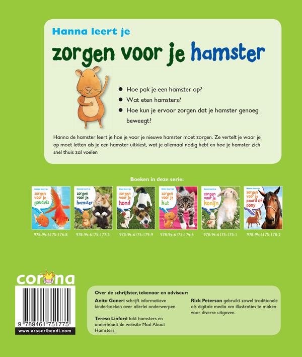 Achterkant van Hanna leert je zorgen voor je hamster