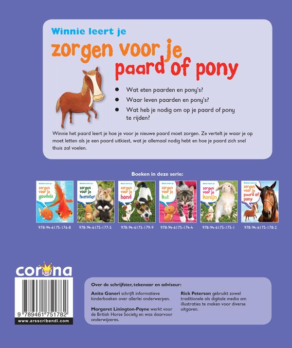 Achterkant van Winnie leert je zorgen voor je paard of pony