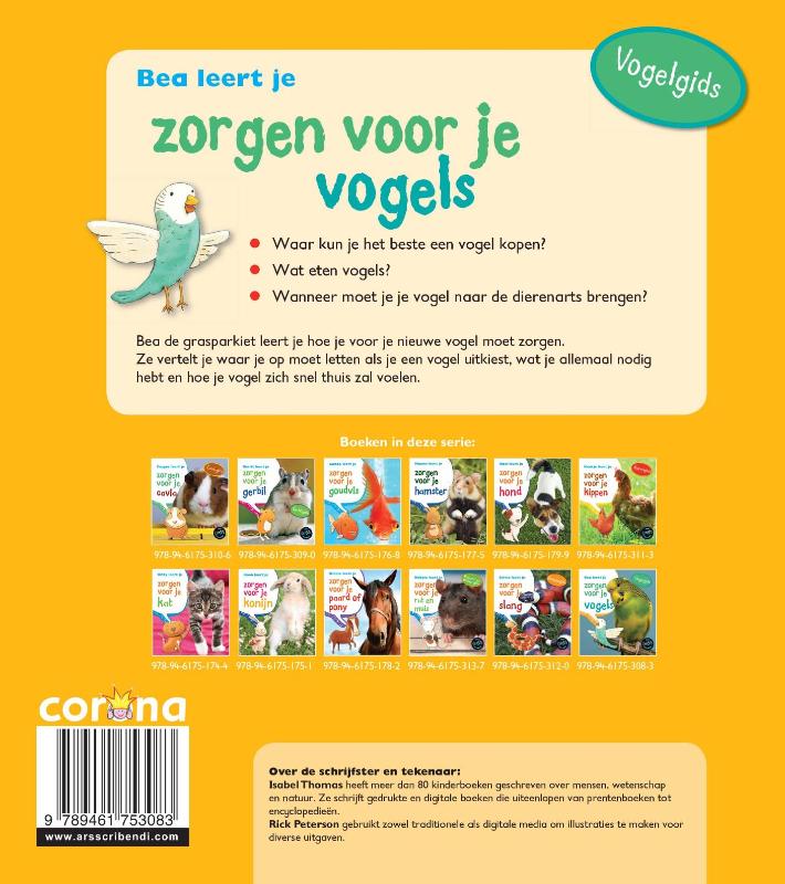 Achterkant van Bea leert je zorgen voor je vogels