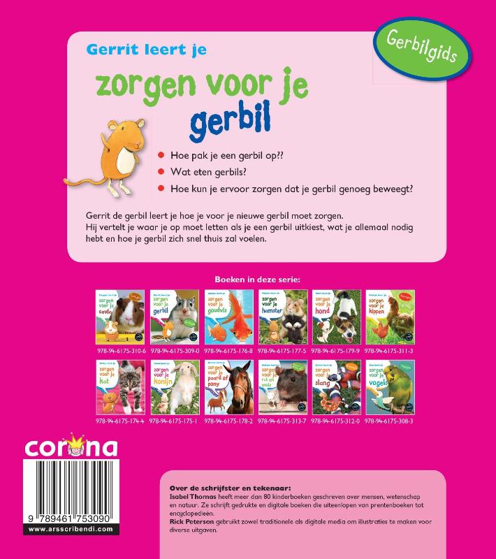 Achterkant van Gerrit leert je zorgen voor je gerbil
