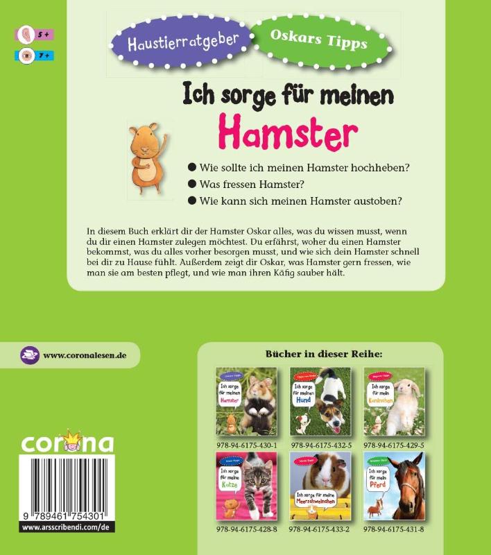 Achterkant van Ich sorge f:ur meinen Hamster