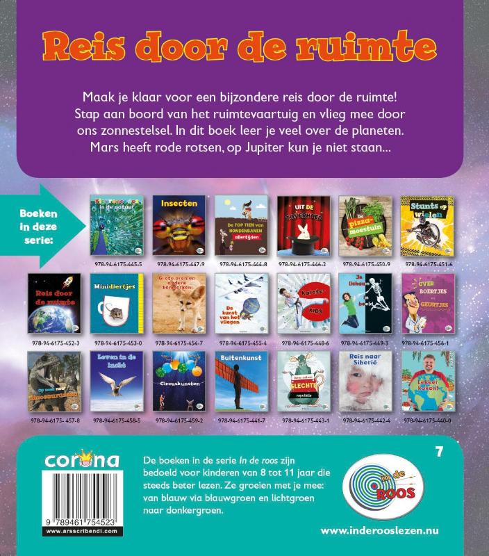 Achterkant van Reis door de ruimte