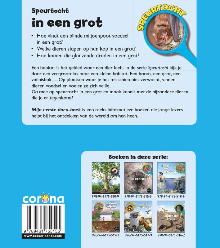 Achterkant van Speurtocht in een grot