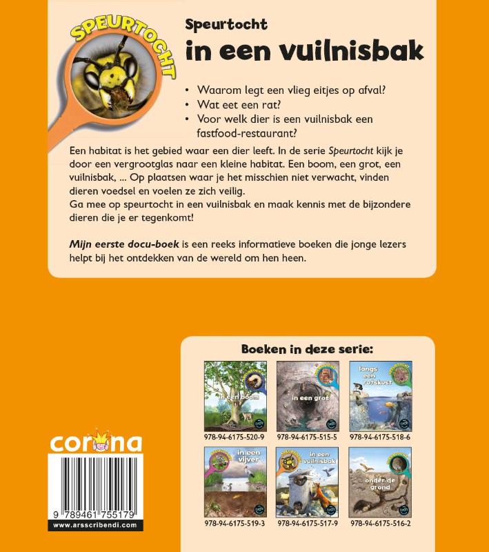 Achterkant van Speurtocht in een vuilnisbak