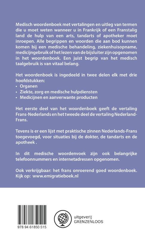 Achterkant van Het Frans medisch woordenboek