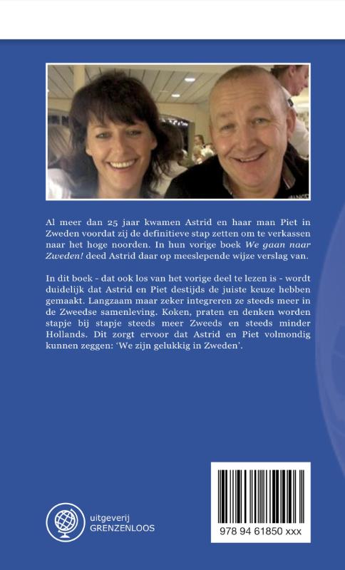 Achterkant van Gelukkig in Zweden