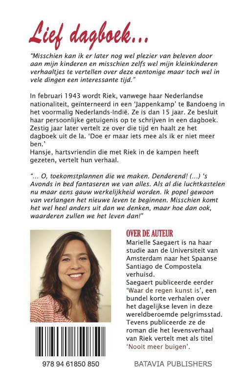 Achterkant van Lief dagboek