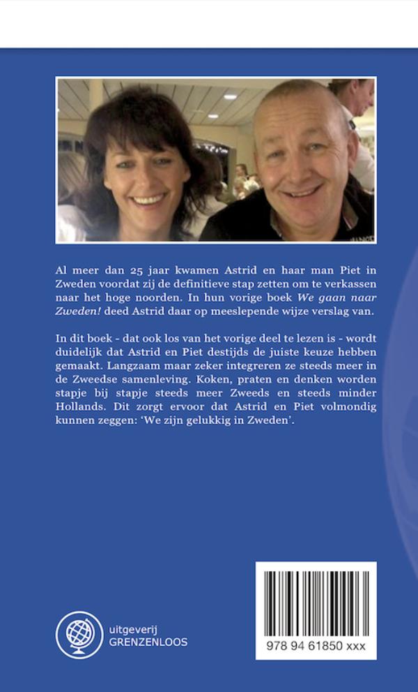Achterkant van Gelukkig in Zweden