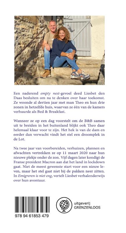 Achterkant van Emigreren is niet eng