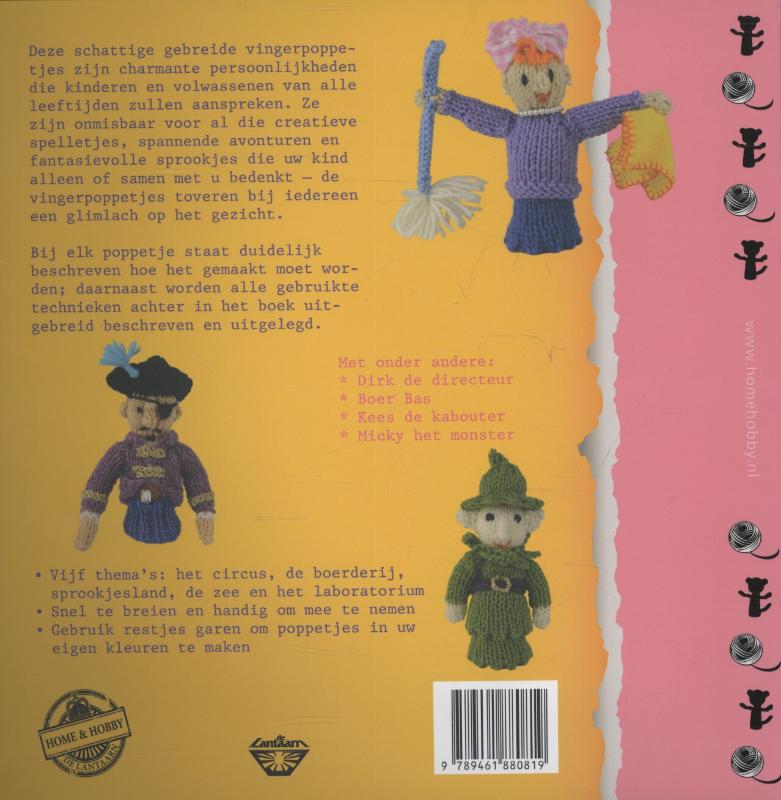 Achterkant van Gebreide vingerpoppetjes