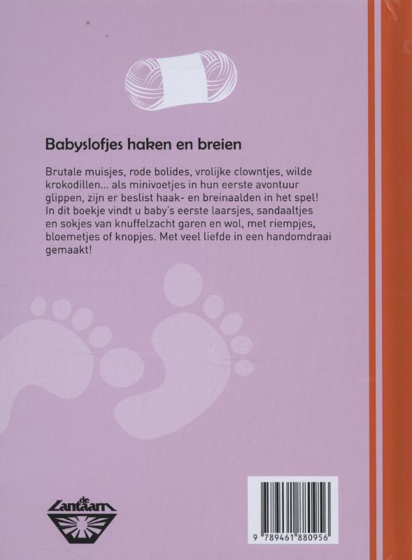 Achterkant van Babyslofjes haken en breien