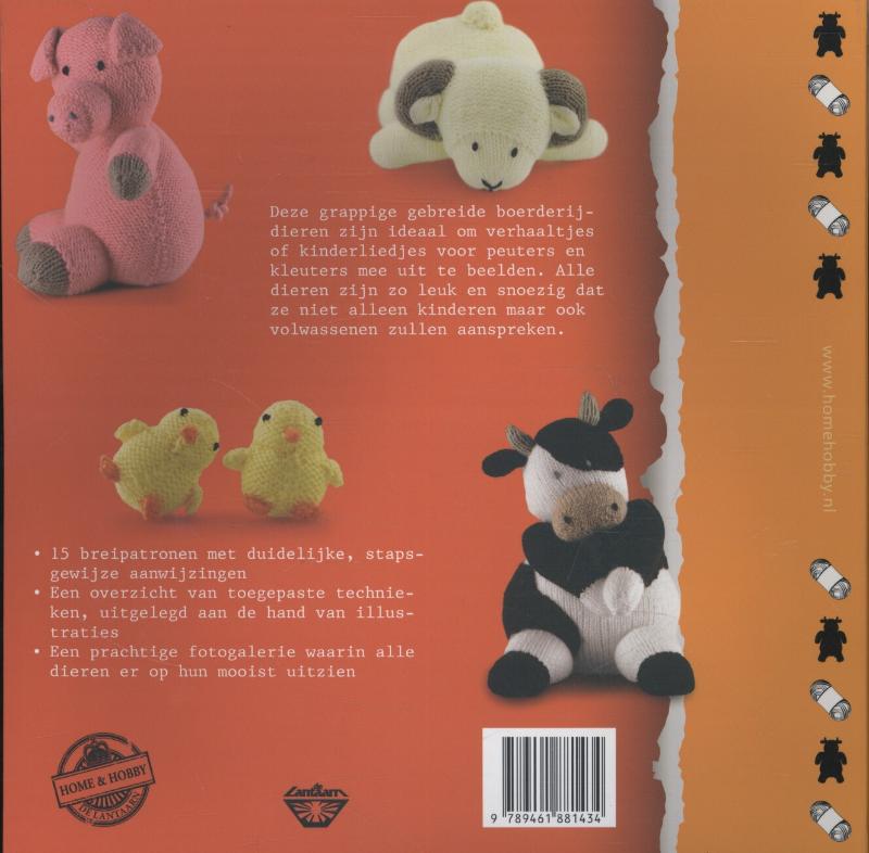 Achterkant van Gebreide boerderijdieren