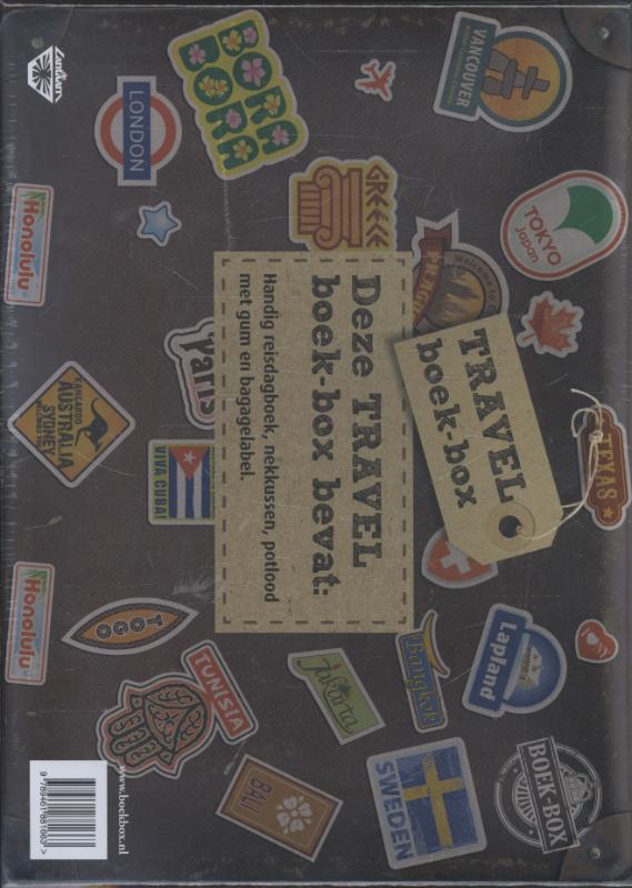 Achterkant van Travel boek-box