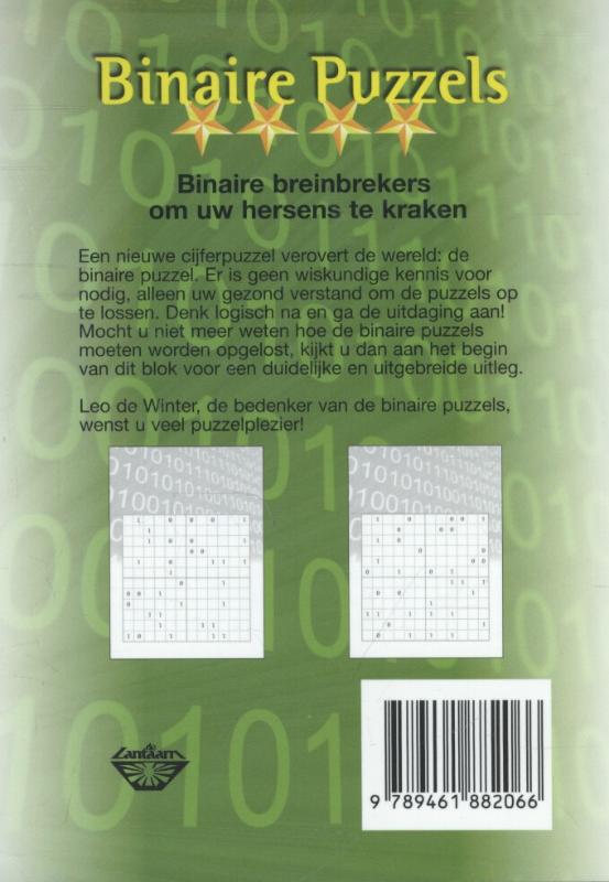 Achterkant van Binaire puzzels 4 sterren