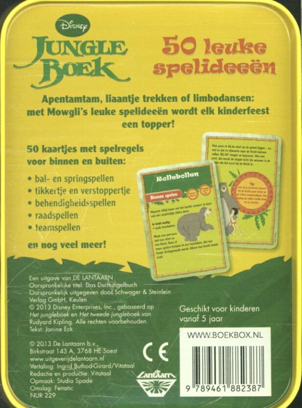 Achterkant van Disney jungleboek 50 spelideeen