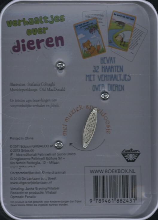 Achterkant van Verhaaltjes over dieren