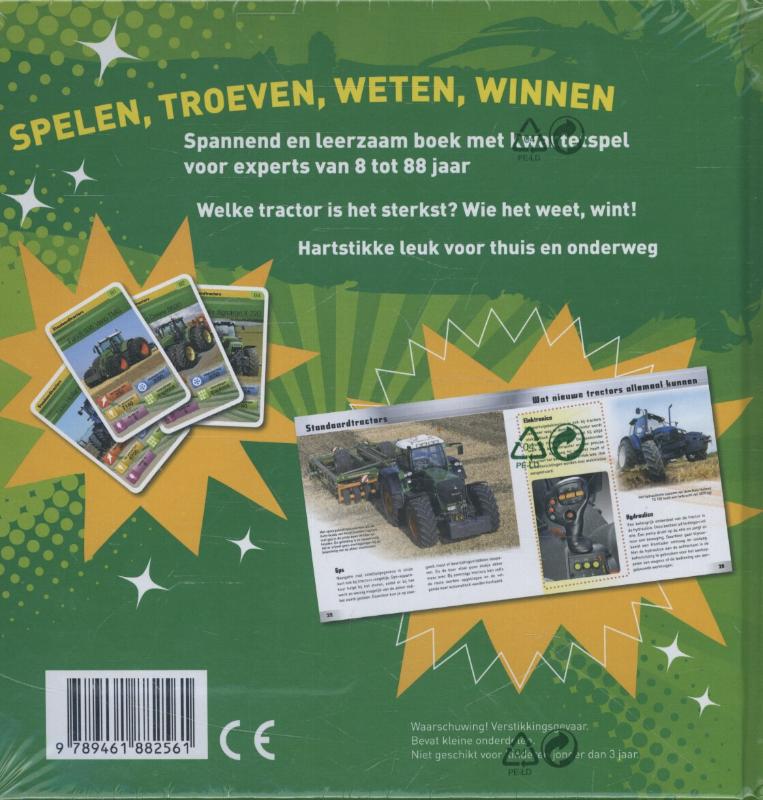 Achterkant van Kwartet tractors en trucks