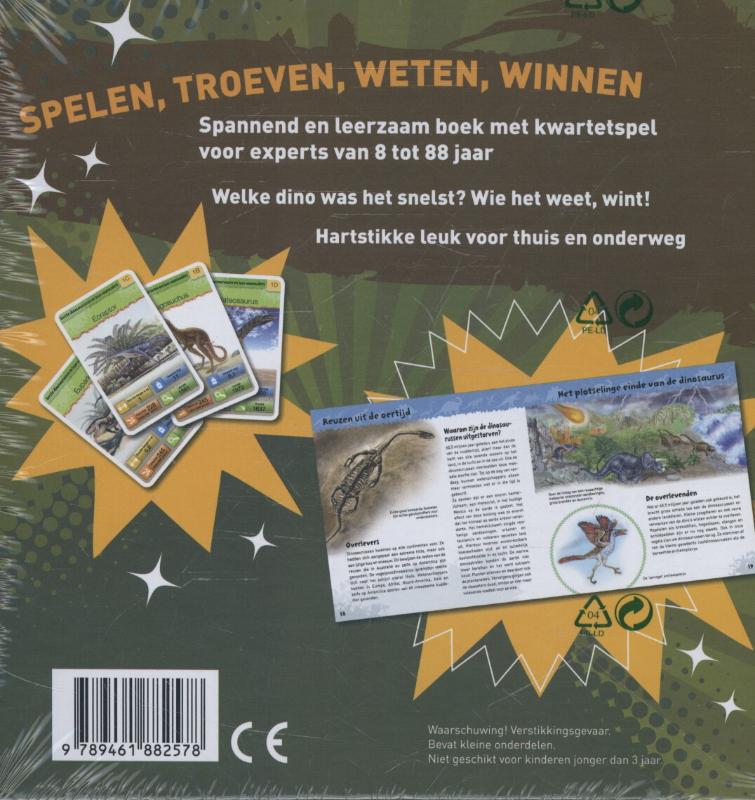 Achterkant van Kwartetboek dino's