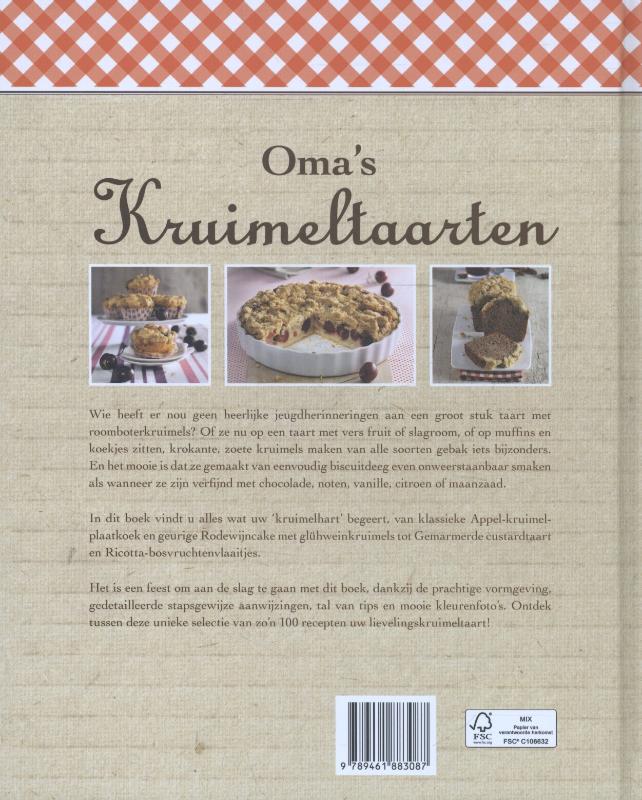 Achterkant van Oma's kruimeltaarten
