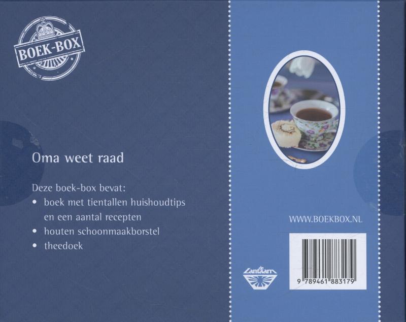 Achterkant van Oma weet raad boekbox