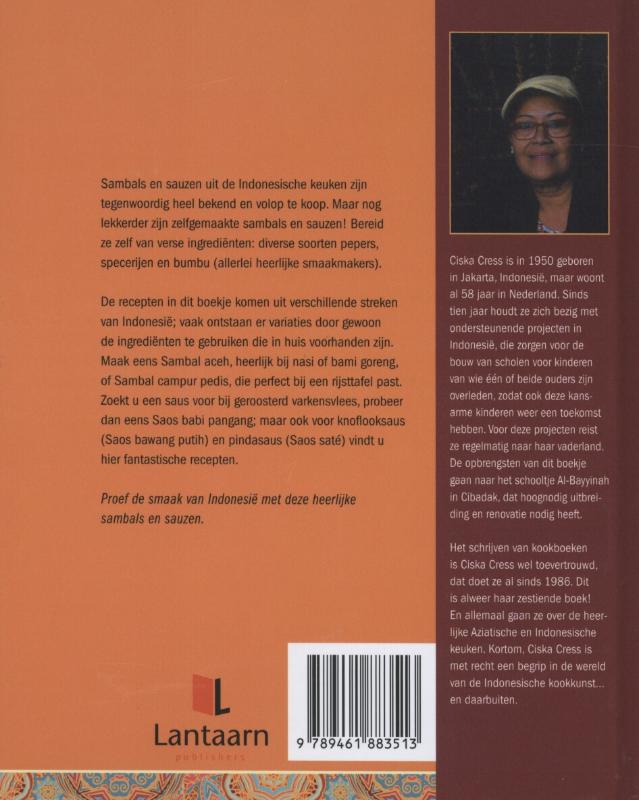 Achterkant van Sambals en sauzen