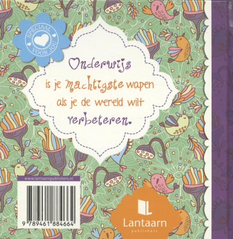 Achterkant van Voor de liefste juf